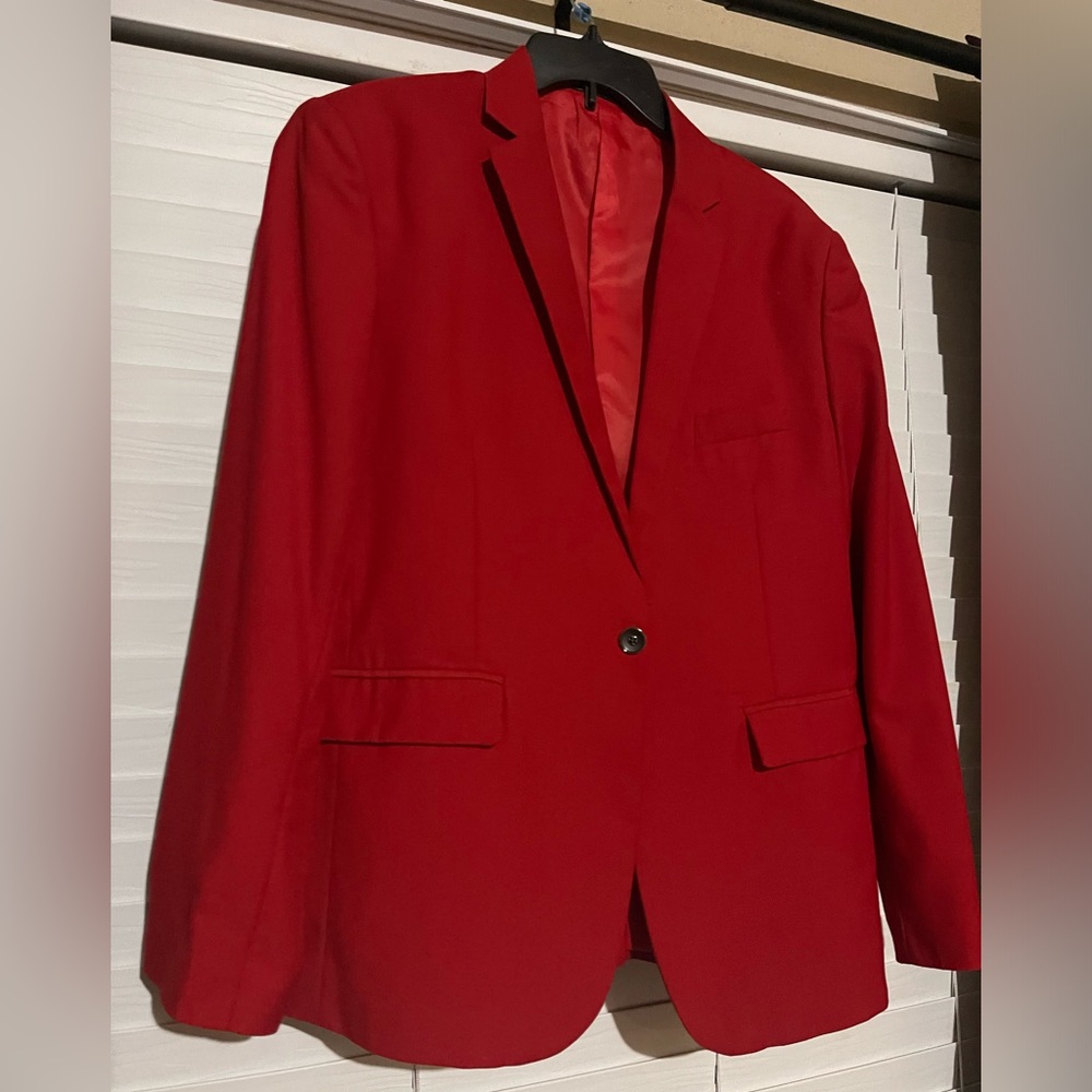 Men suit jacket. Size Large. No Brand. Jacket fits amazing